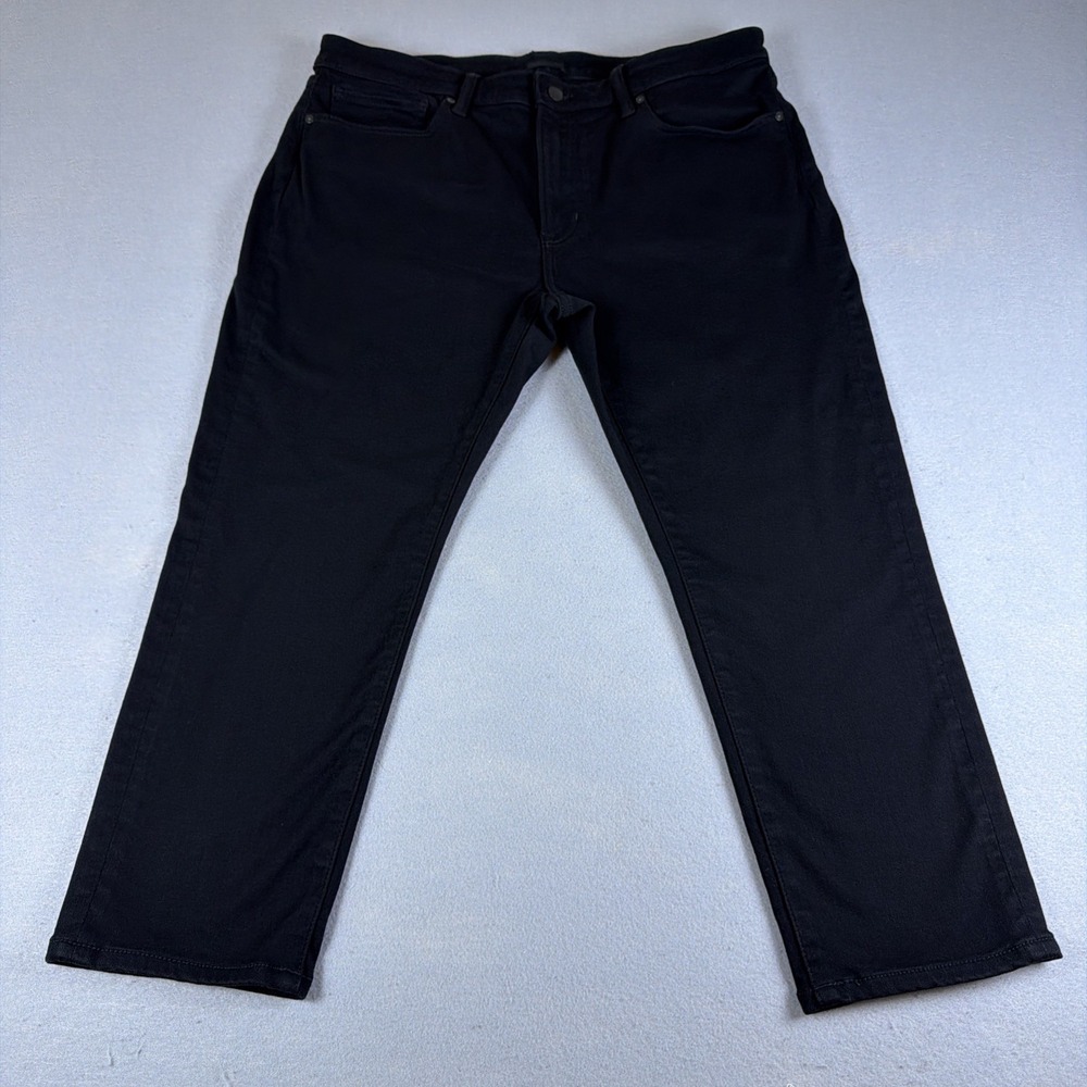 Uniqlo Ultra Stretch Skinny Jeans Mens 36x24 Black Tapered Mid Rise 5-Pocket